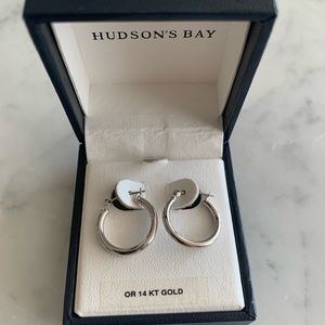 14K White Gold Hoop Earrings